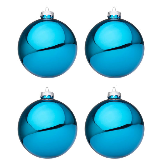 Palline di Natale Blu Oceano Lucido in Vetro Bizzotto Diametro: 100 mm