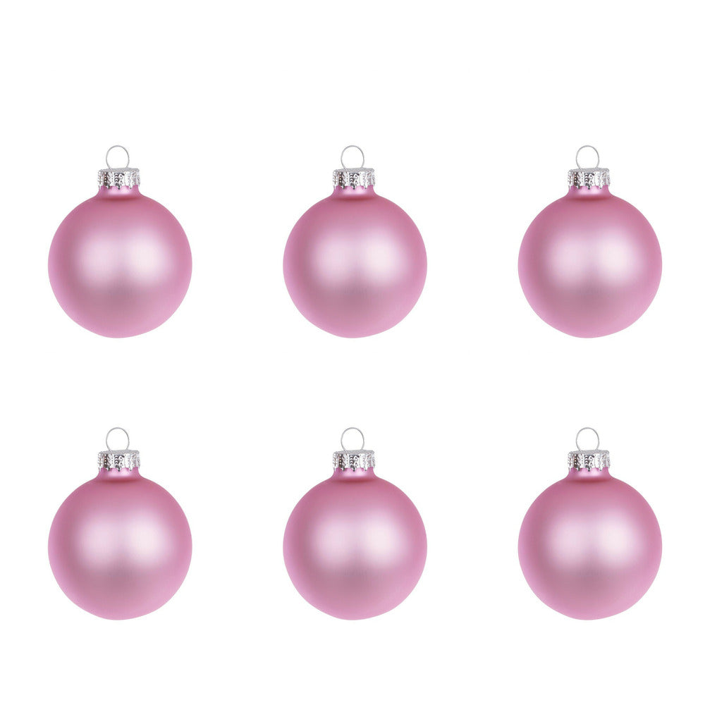 Pallina di Natale Rosa Opaco in Vetro Addobbi Albero Diametro: 60 mm