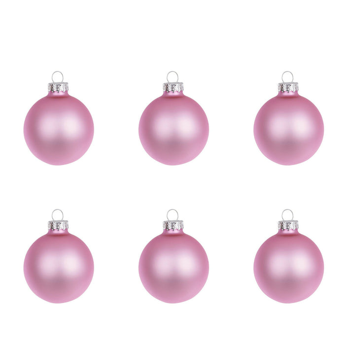Pallina di Natale Rosa Opaco in Vetro Addobbi Albero Diametro: 60 mm