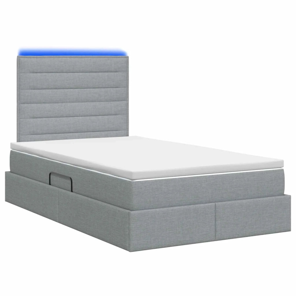 Letto con contenitore LED e materasso Grigio Chiaro 3459867