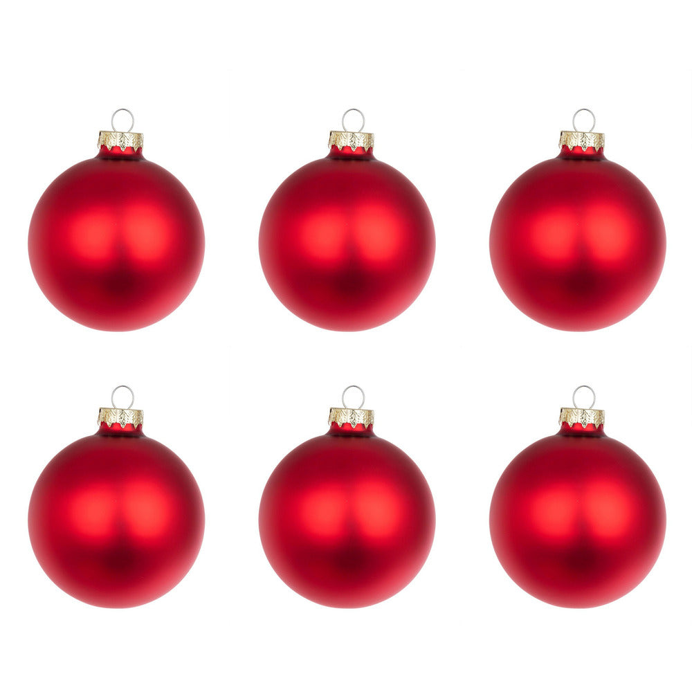 Palline di Natale Rosse Granata Opaco in Vetro Addobbi Albero Diametro: 60 mm