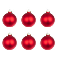 Palline di Natale Rosse Granata Opaco in Vetro Addobbi Albero Diametro: 60 mm