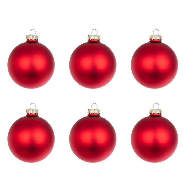 Palline di Natale Rosse Granata Opaco in Vetro Addobbi Albero Diametro: 60 mm