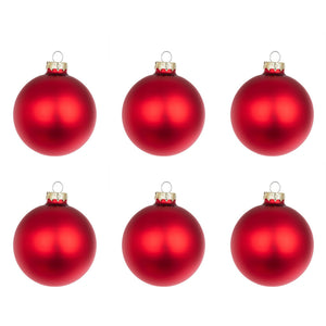 Palline di Natale Rosse Granata Opaco in Vetro Addobbi Albero Diametro: 80 mm