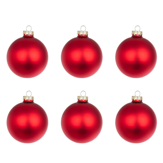 Palline di Natale Rosse Granata Opaco in Vetro Addobbi Albero Diametro: 80 mm