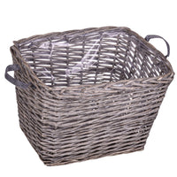 Porta Legna Rettangolare in Vimini Larghezza 55 cm