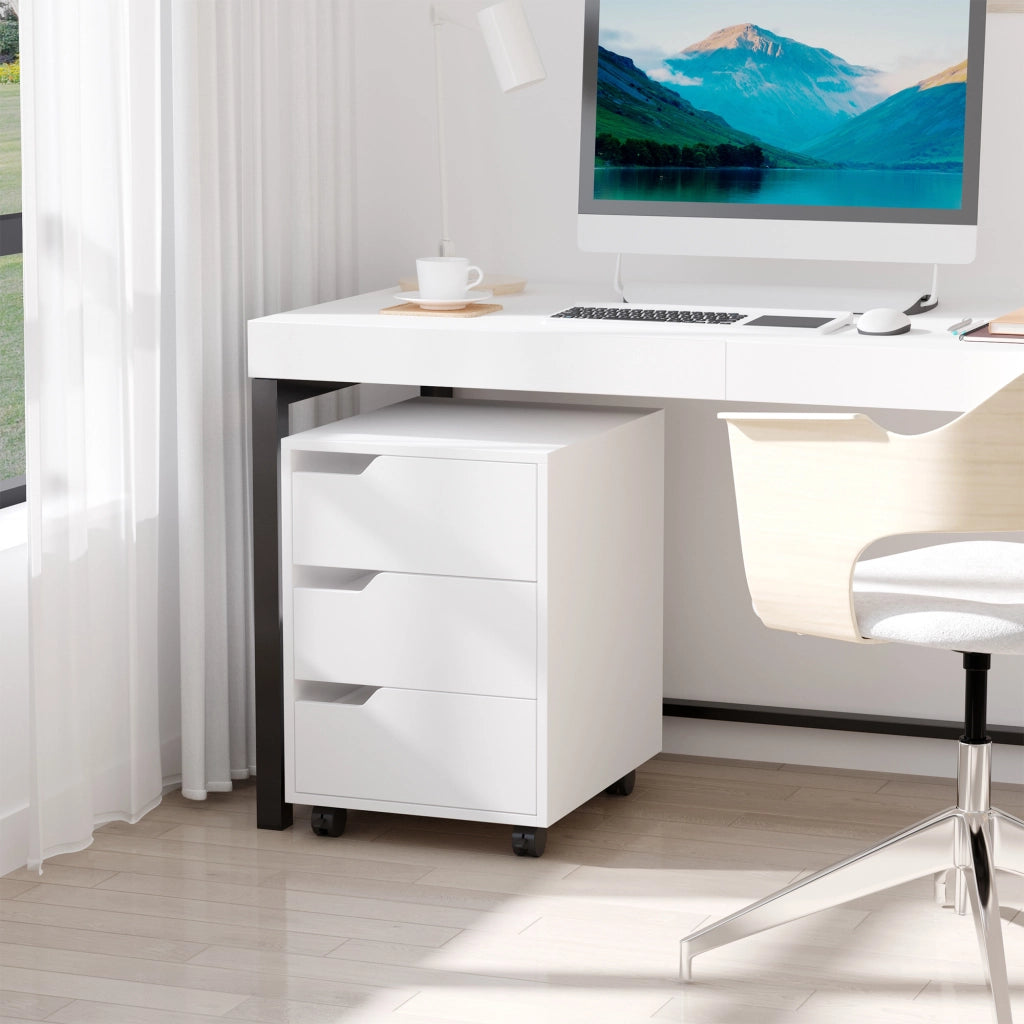 Cassettiera per Ufficio con Ruote ¨C zephmum ¨C Bianco 40x50x57,5 cm