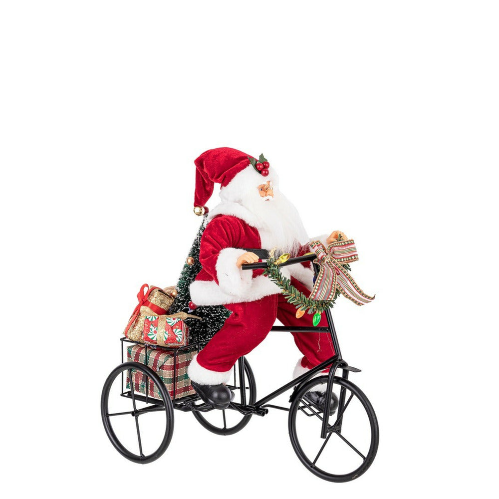Babbo Natale in Triciclo Decorazione Natalizia 38 cm