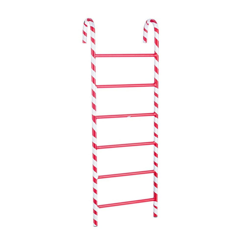 Scaletta di Babbo Natale in Metallo Bianca e Rossa 60 cm