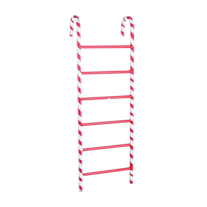 Scaletta di Babbo Natale in Metallo Bianca e Rossa 60 cm