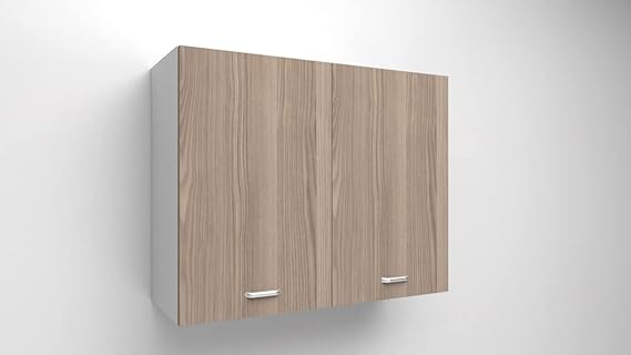 PENSILE cassa bianca con 2 ante in Colore Olmo 90x90x33