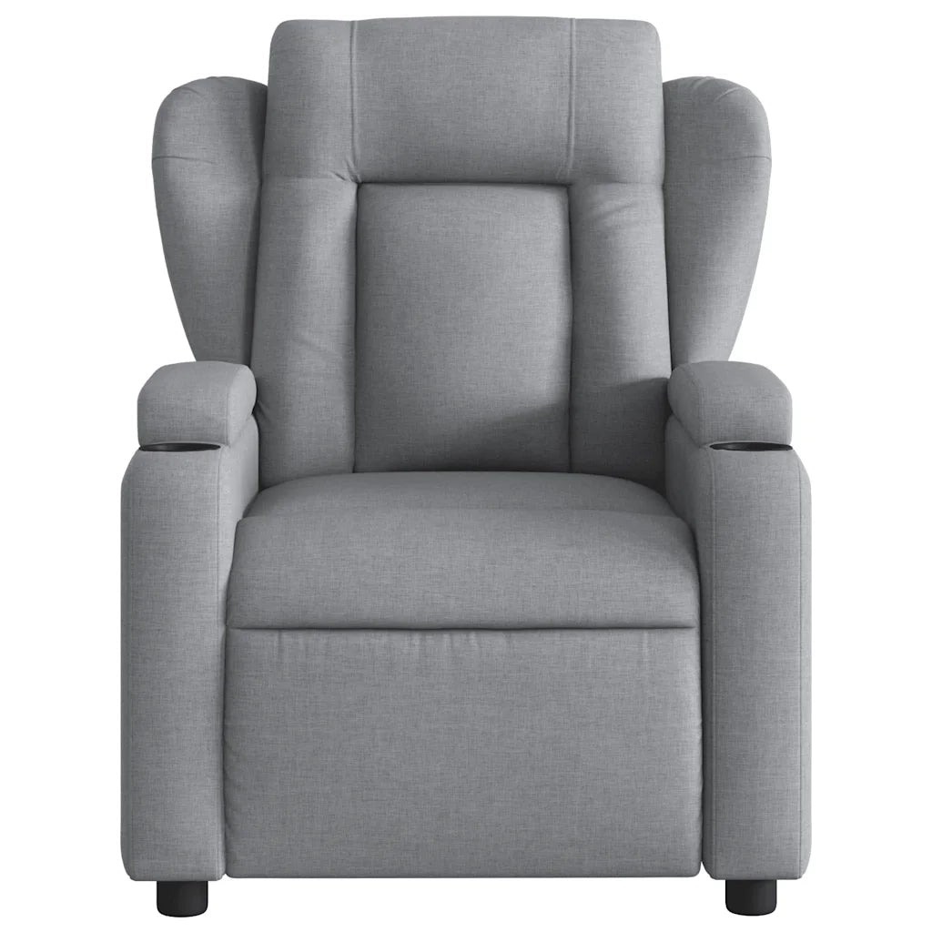 Poltrona Reclinabile Massaggio Elettrica Grigio Chiaro Tessuto 3204470