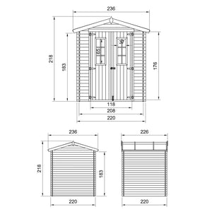 TIMBELA M369C+M369G Casetta da Giardino in Legno CON PAVIMENTO TRATTATO - 4,33 m2
