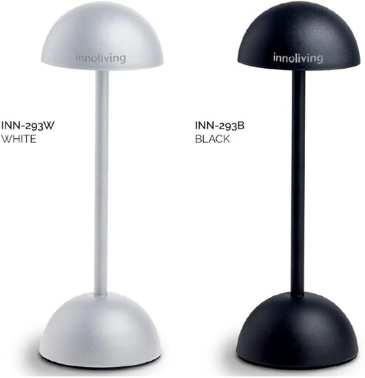 Innoliving lampada LED da tavolo INN-293 Bianca, ricaricabile USB, Touch con Luce Dimmerabile a 3 Livelli per interni ed esterni