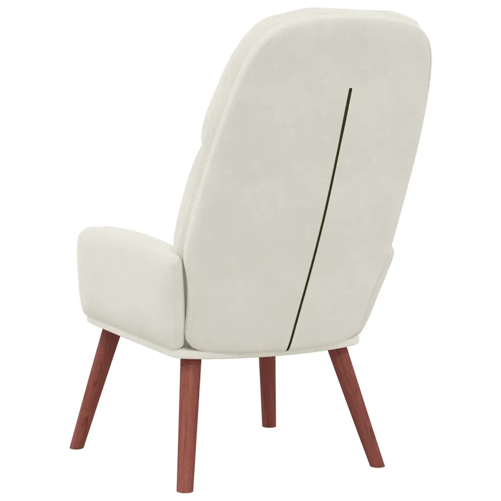 Poltrona | Sedia Relax Bianco Crema Velluto