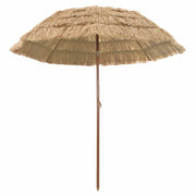 vidaXL Ombrellone da Spiaggia Marrone Ø 206 x 209.5 cm Acciaio