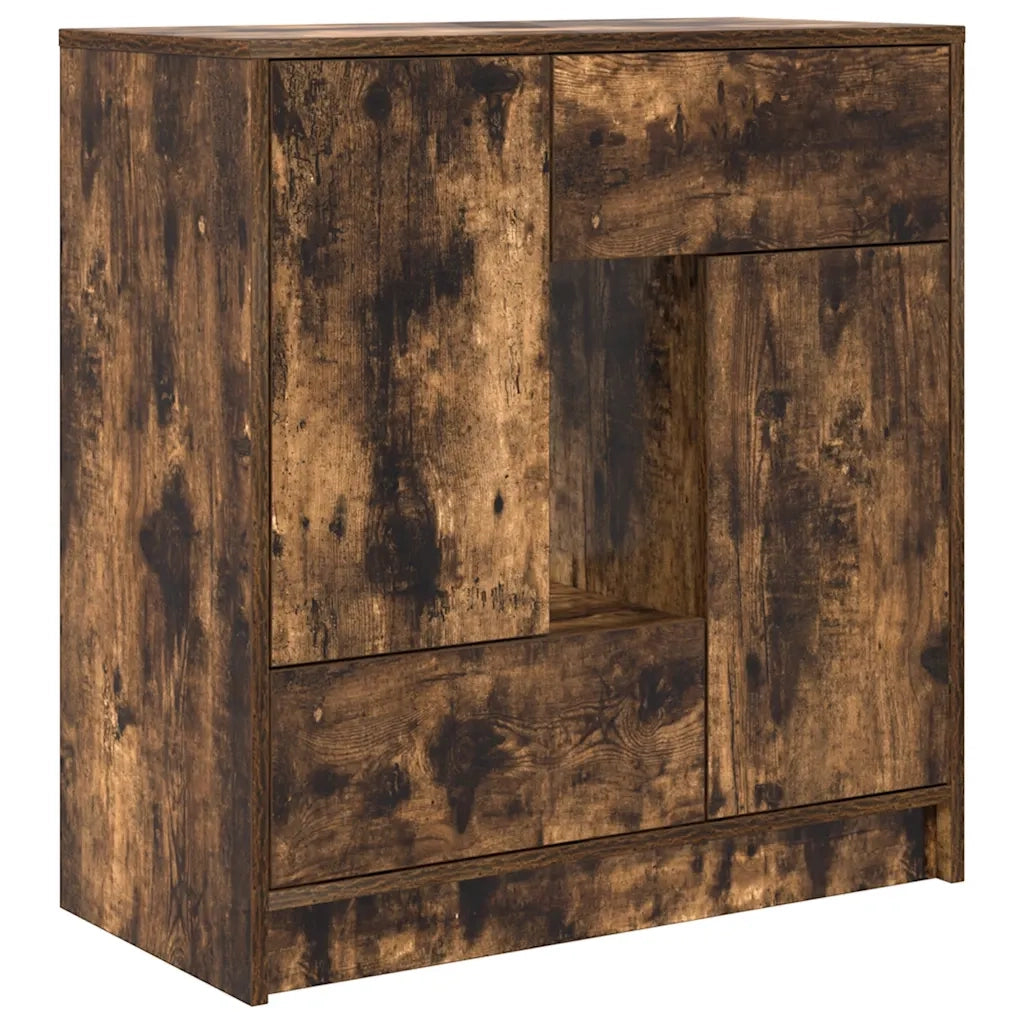 Credenza con Cassetti e Ante Rovere Fumo 70,5x34x74,5 cm 861845