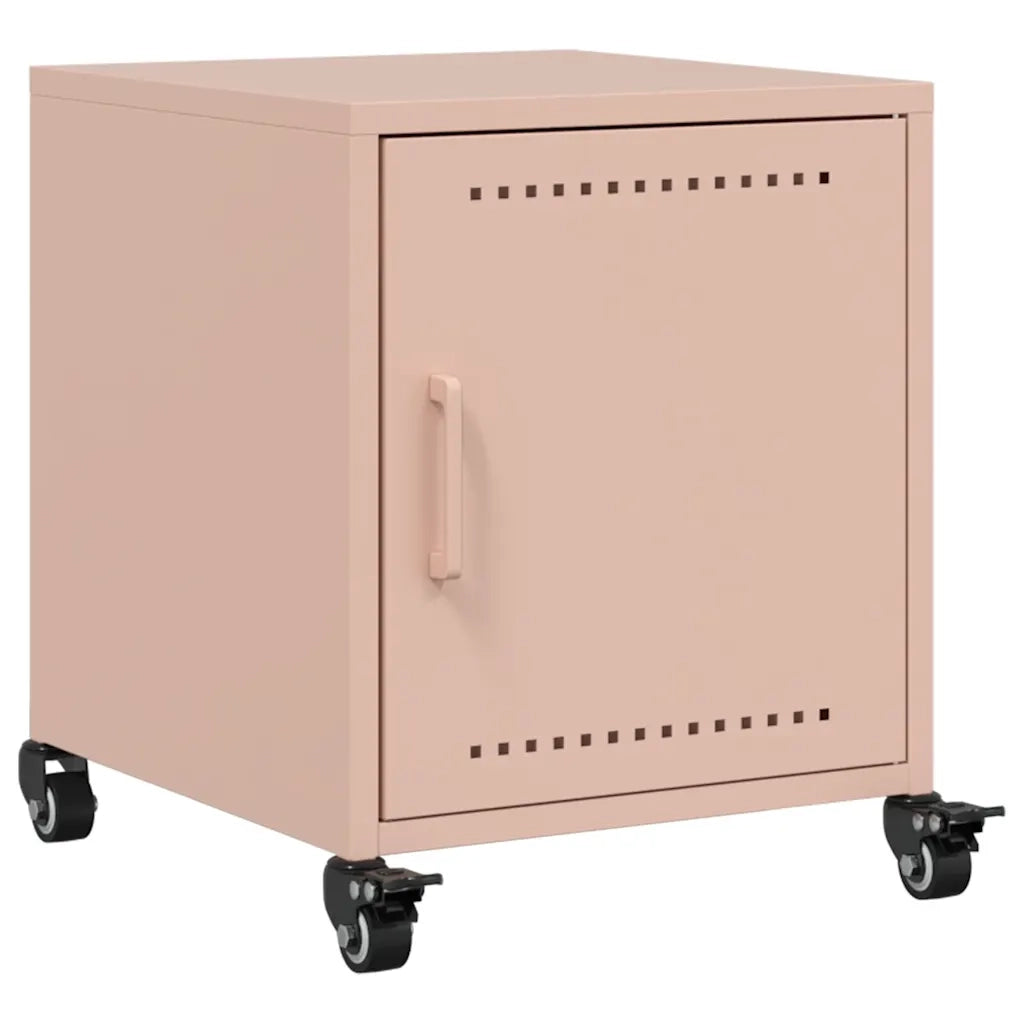 Comodini 2 pz-Set di 2 Tavolino da notte Rosa 36x39x43,5 cm in Acciaio 175008