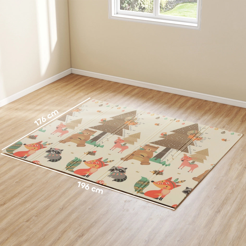 Tappeto Morbido per Bambini 196x176x1,5 cm Superficie Impermeabile in XPE a Tema Foresta