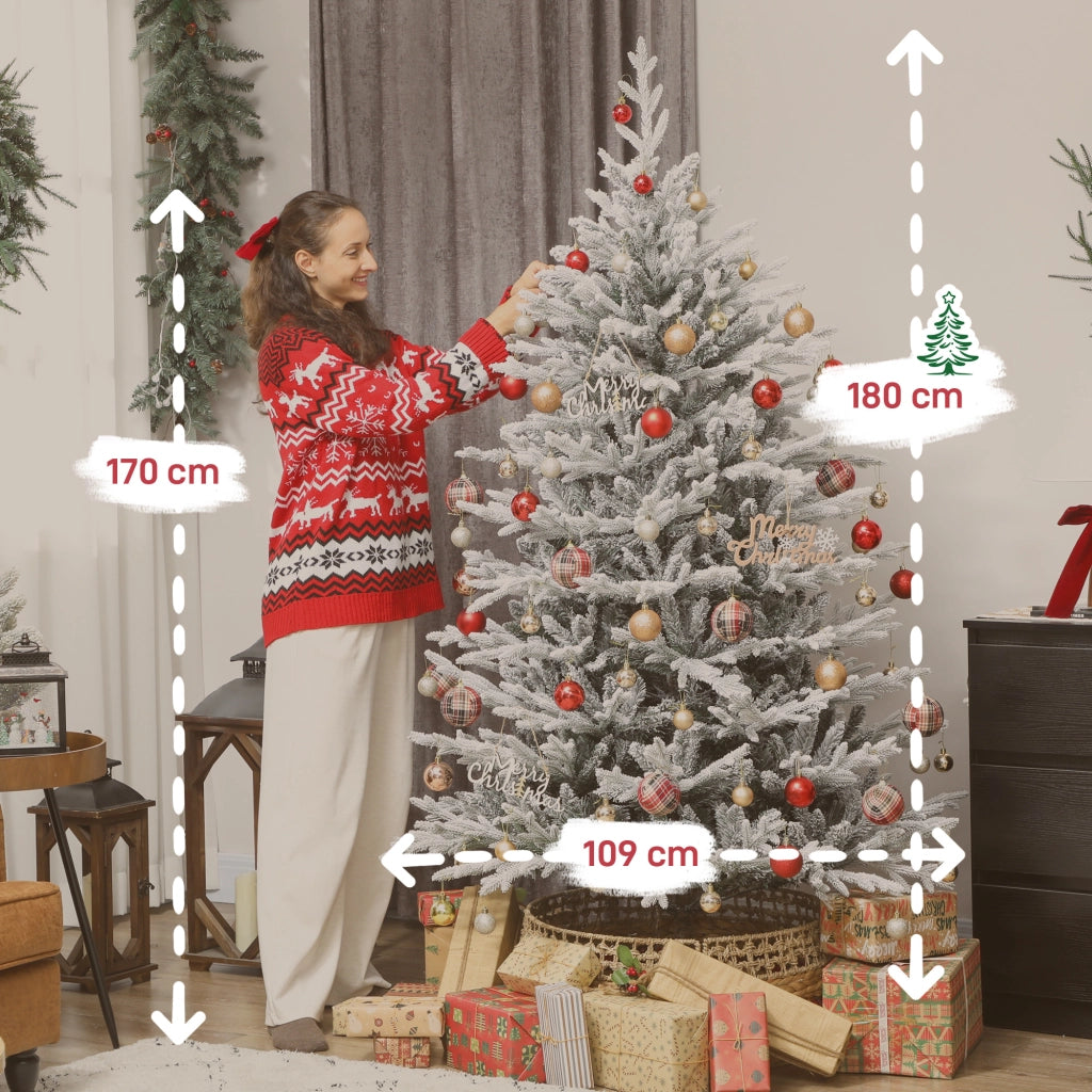 Albero di Natale Artificiale 180 cm con Neve ¨C zephmum ¨C 1976 Punte