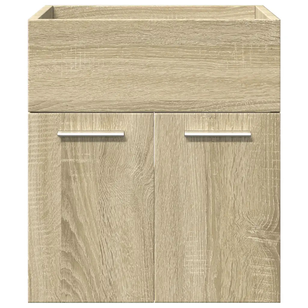 Set Mobili da Bagno 4 pz Rovere Sonoma in Legno Multistrato