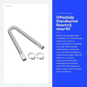 Sistema di scarico in acciaio inossidabile 60 cm - tubo di scarico - camino a parete - auto - riduzione del rumore - duraturo - alta qualità