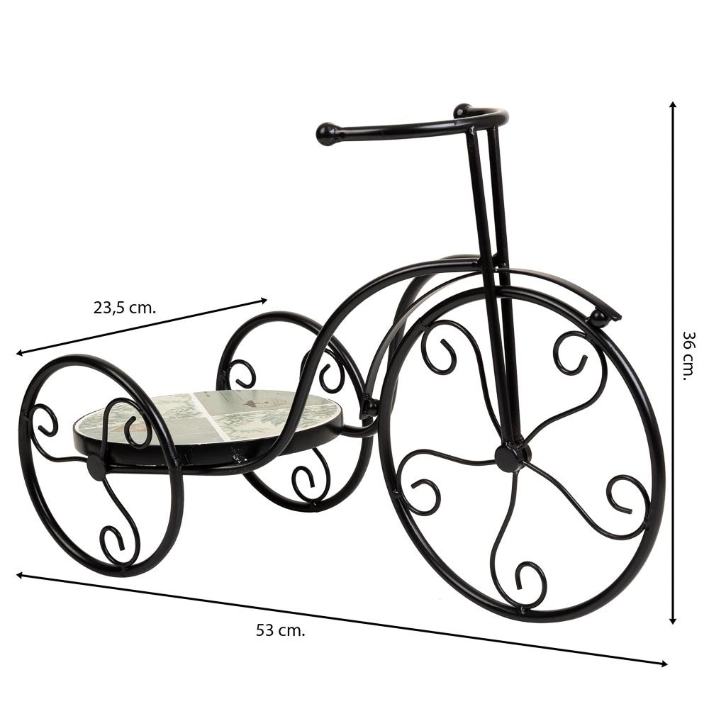 Supporto bici in mosaico Verde chiaro e ferro battuto 53x23,5x36h