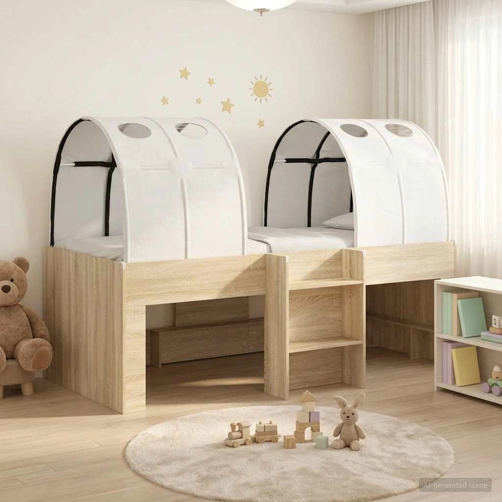 Letto con Tunnel 3 pz Rovere Sonoma e Bianco 98.5 x 200 cm 3423557
