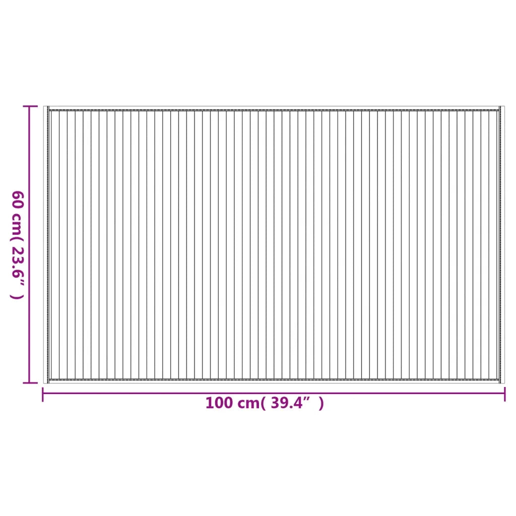 Tappeto Rettangolare Nero 60x100 cm in Bambù 376828