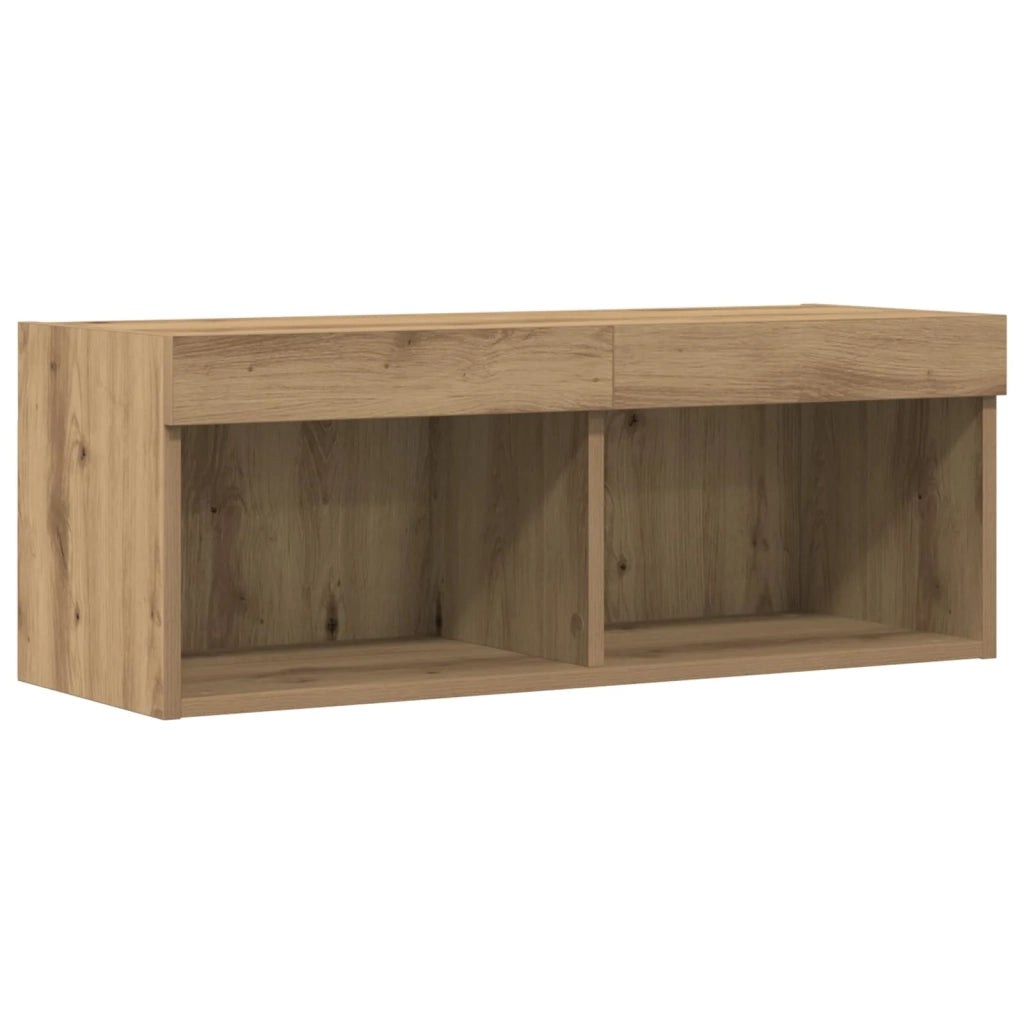 Set mobile TV con led rovere artigianale 80 x 30 x 30 cm 862202