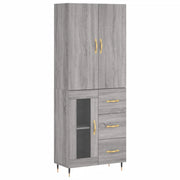 Credenza | Madia | Buffet da pranzo | Armadio da pranzo Grigio Sonoma 69,5x34x180 cm in Legno Multistrato