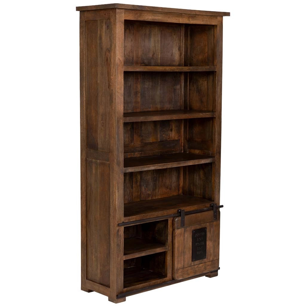 Libreria in legno artigianale marrone 100x40x185h cm