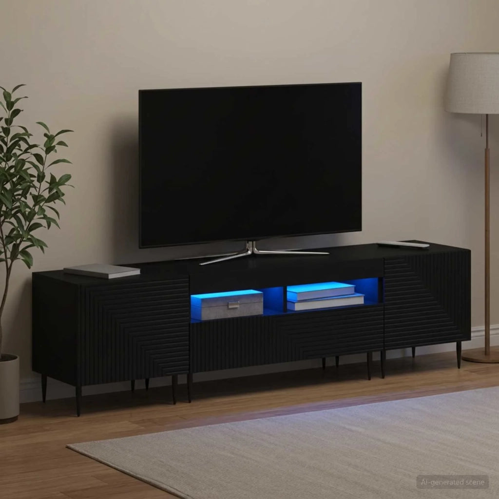 Mobile TV LED a 3 pezzi Nero Legno ingegnerizzato 3416676