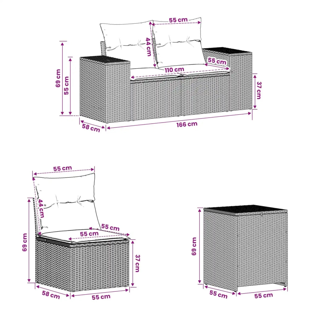 Set di divani 7 pcs Grigio chiaro e grigio scuro 3448852