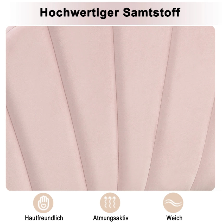 Letto imbottito rosa in velluto 90 x 200 cm con testiera regolabile