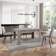 Tavolo da Pranzo, 140x90x76cm, Per 6 persone, Tavolo Cucina, grigio cemento RF3656