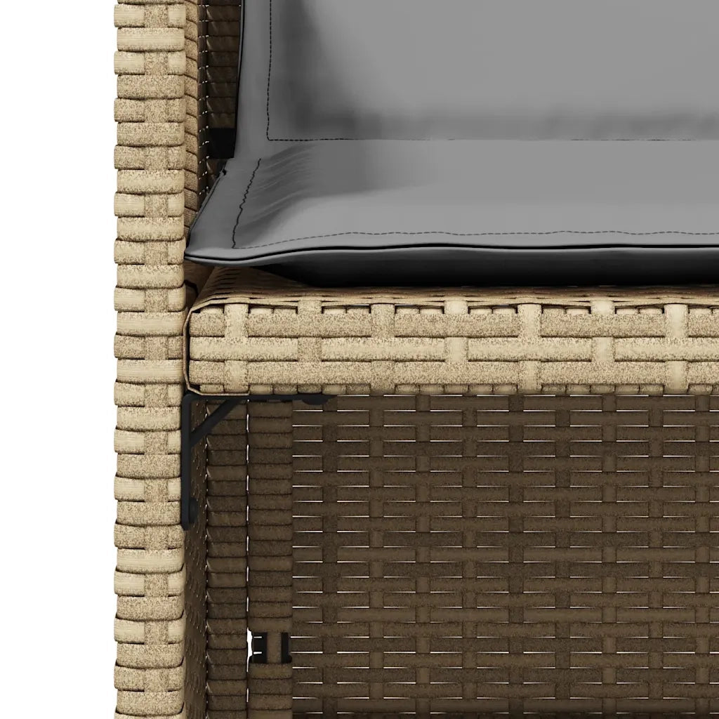 Sedie da Giardino con Cuscini 4 pz | Sedie da Esterno Beige Misto in Polyrattan