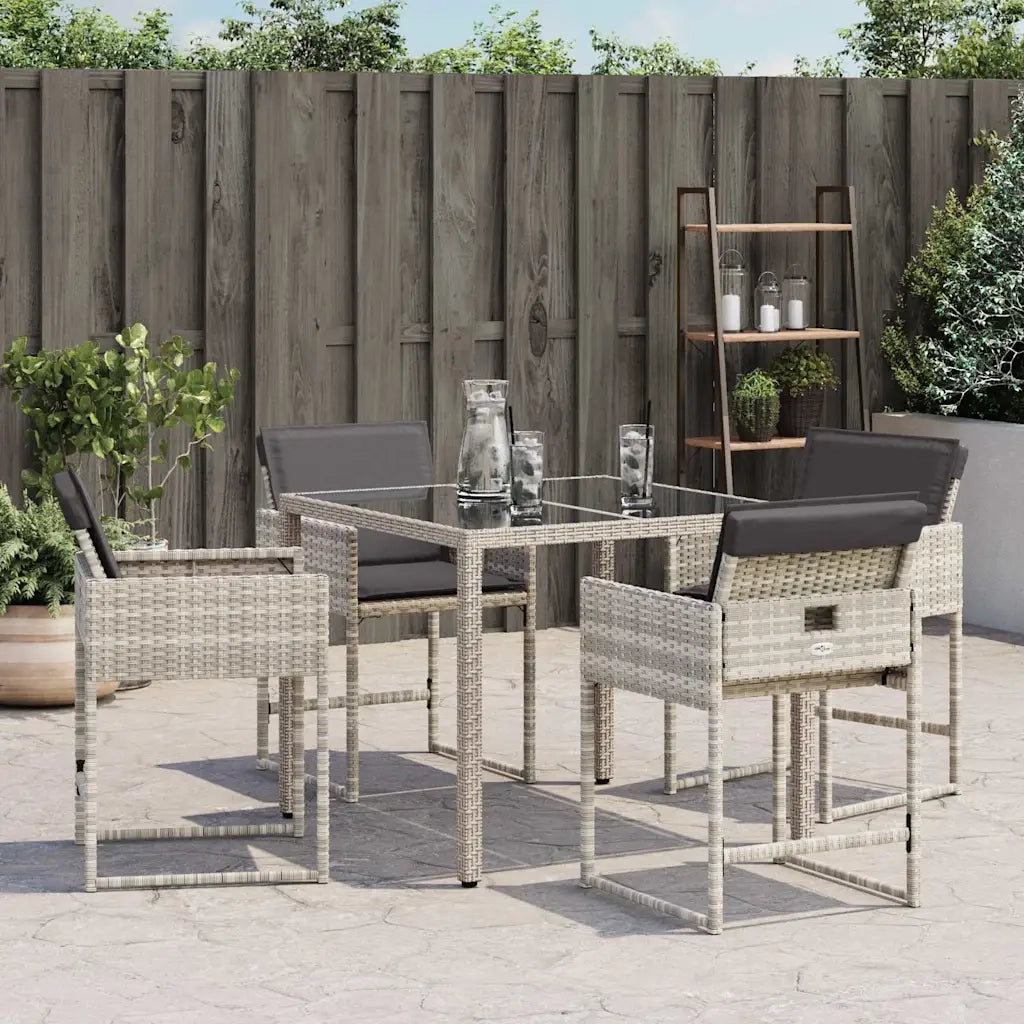 Sedie da Giardino con Cuscini 4 pz Grigio Chiaro in Polyrattancod mxl 134735