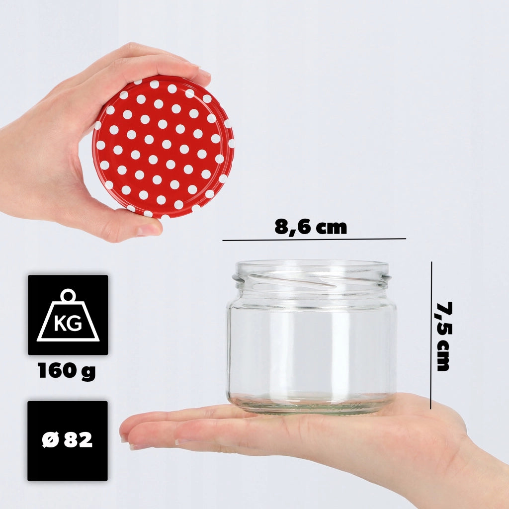 KADAX 50x Barattolo di vetro 330 ml Marmellata di miele Coperchio Fi82