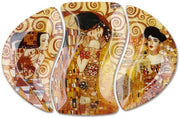 Tavolo con vetrata ovale e stampe di Gustav Klimt 38,5x26,5cm