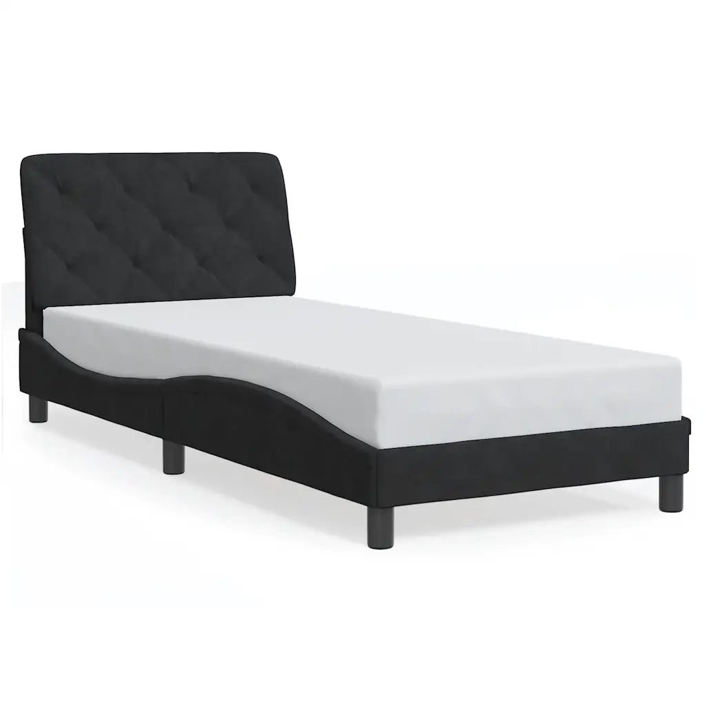 Giroletto senza Materasso Nero 90x190 cm in Velluto 3207895