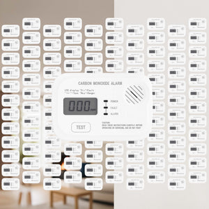 Set 120x Rilevatore monossido di carbonio con display 120 x 74 x 31 mm, allarme CO con batterie sostituibili incluse