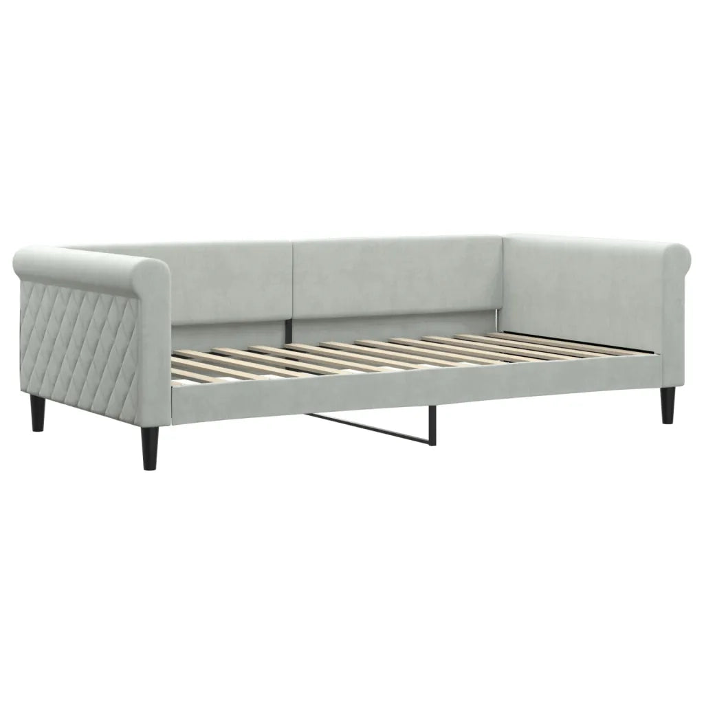 Divano Letto Estraibile Cassetti Grigio Chiaro 100x200 Velluto 3197850