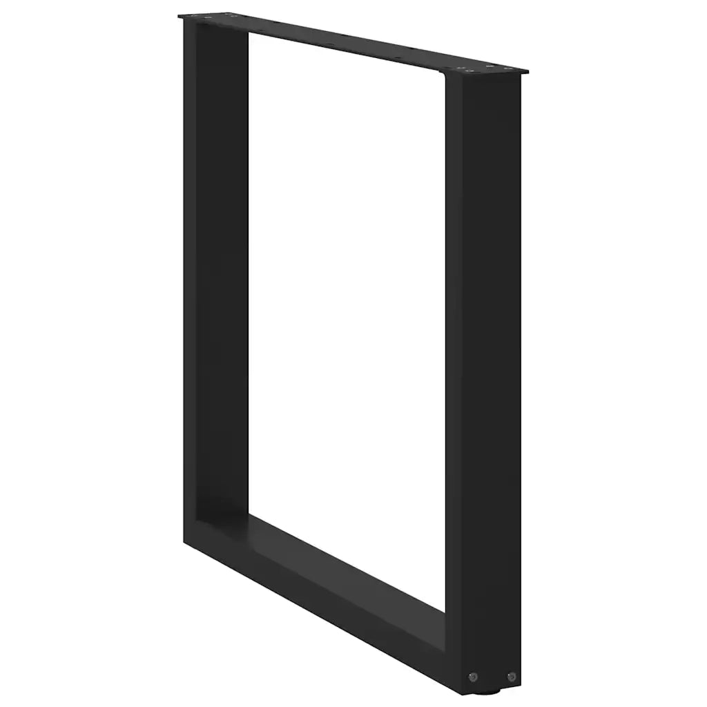 Gambe per tavolo da pranzo a forma di U 2 pz nere 90x(72-73) cm in acciaio