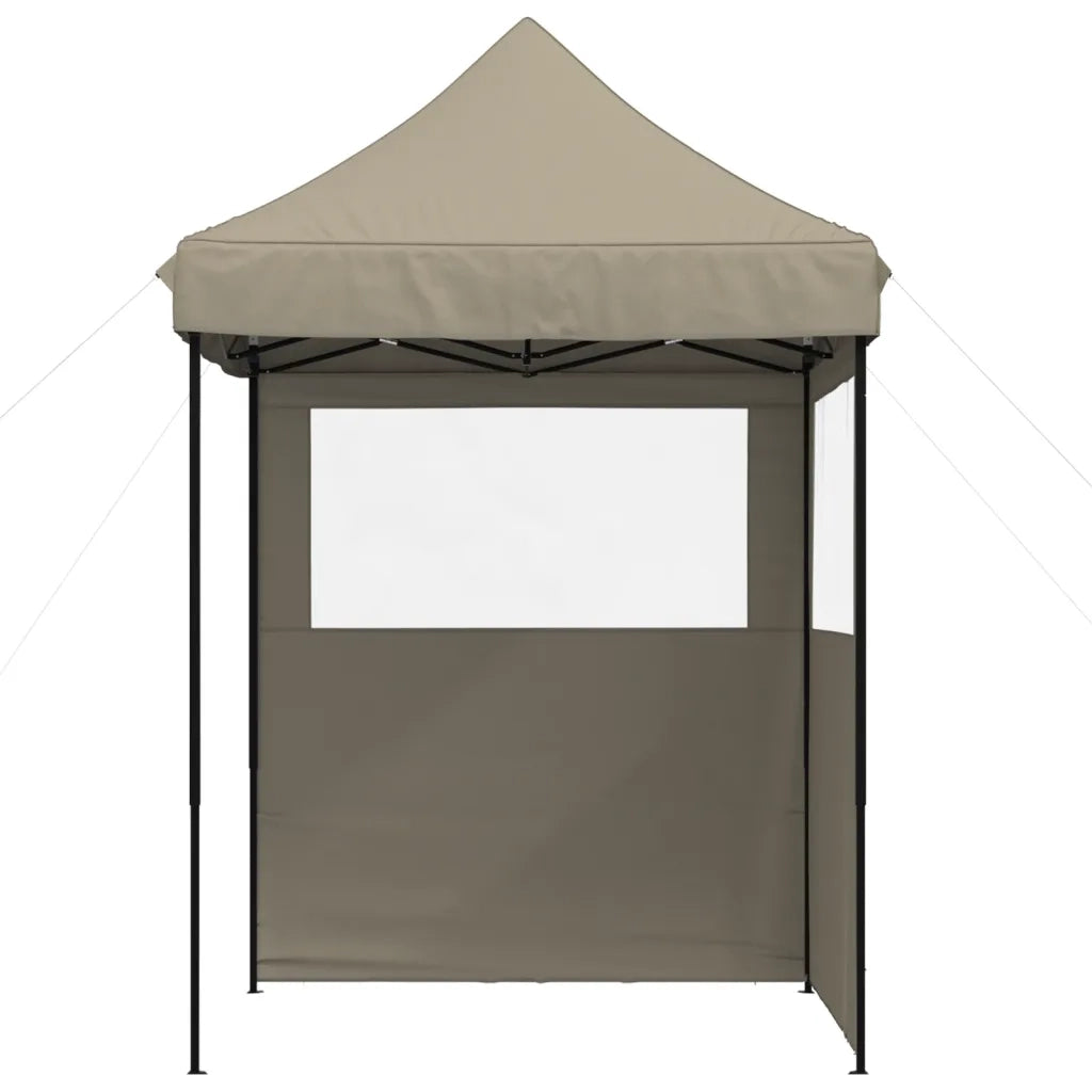 Tendone per Feste Pieghevole Pop-Up con 2 Pareti Tortora 4004994