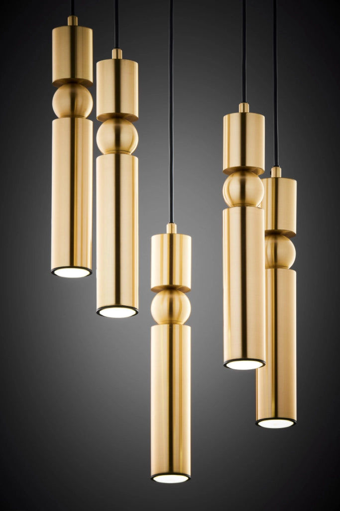 Lampada a sospensione moderna oro Ø37 5xGU10 Jupiter