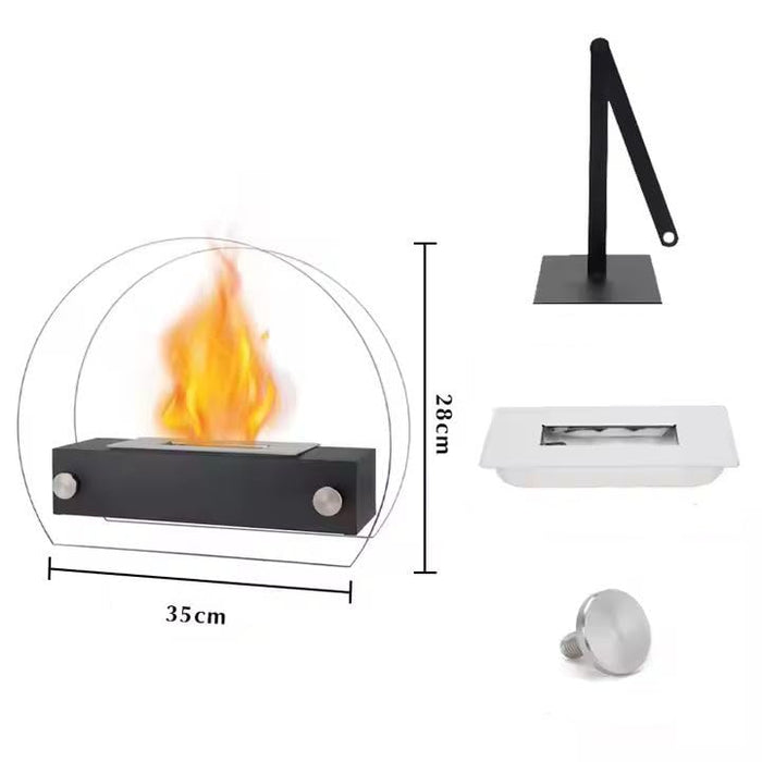 Camino etanolo da tavolo per interni ed esterni 35x12x28 cm, Mini camino bioetanolo da tavol, Bruciatore a bioetanolo per Atmosfera