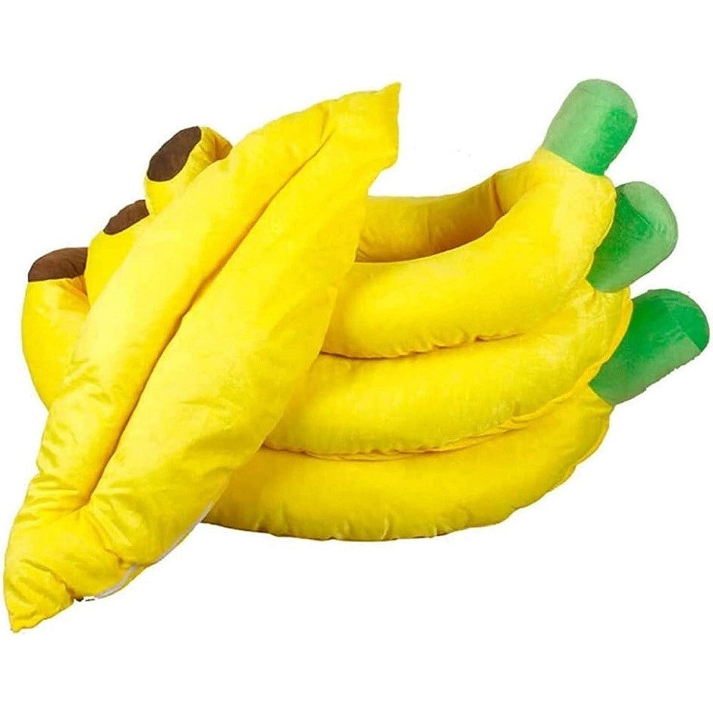 Trade Shop - Cuccia Banana Letto Morbido Per Gatto Cane Cuscino Inverno Peluche Nido 70x40cm -