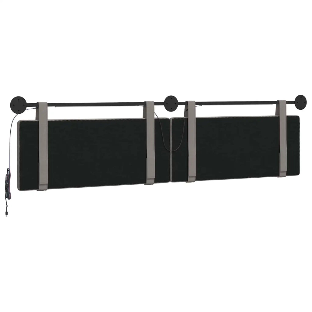 Testiera | Testata sospesa Con luce LED Tortora Tessuto