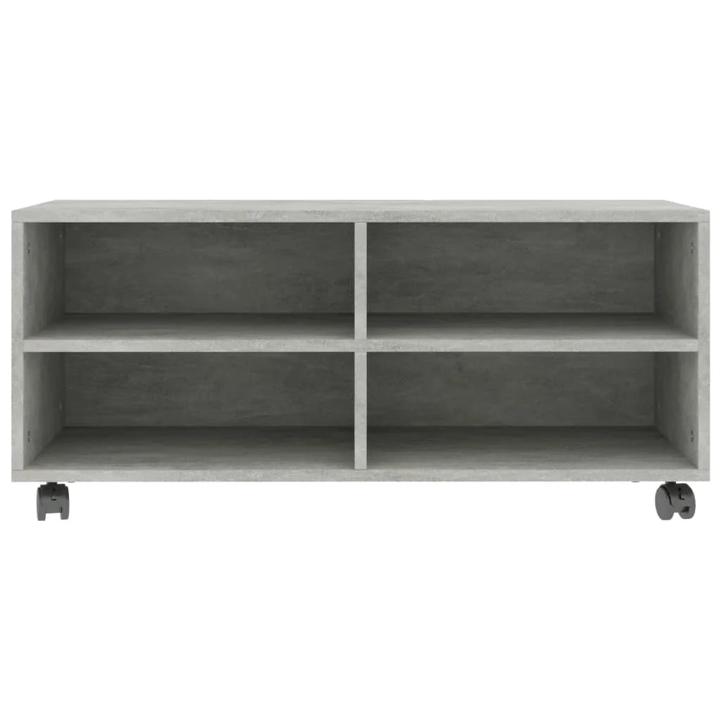 Mobile TV multimediale scaffale TV credenza mobile TV sala da pranzo soggiorno camera da letto con rotelle 90 x 35 x 35 cm legno ingegnerizzato grigio 02_0026935